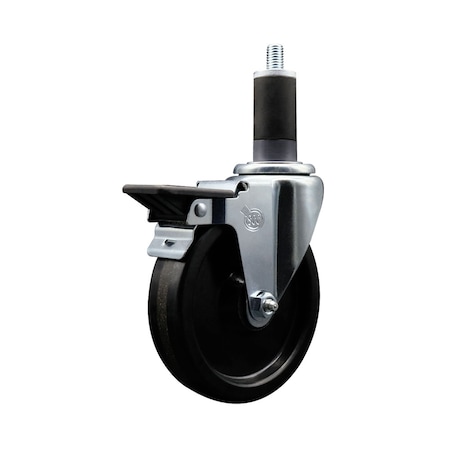 Service Caster 5'' Phenolic Swivel 1-1/4'' Expanding Stem Caster with Brake SCC-EX20S514-PHR-PLB-114